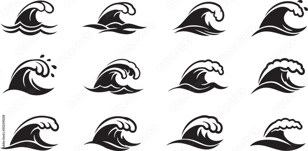 Waves of Nature Elegant Vector Illustrations of Water Patterns Waves of Nature Elegant Vector Illustrations of Water Patterns