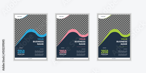 Set Corporate Book Cover Design Template in A4. Can be adapt to Brochure, Annual Report, Magazine,Poster, Business Presentation, Portfolio, Flyer, Banner
