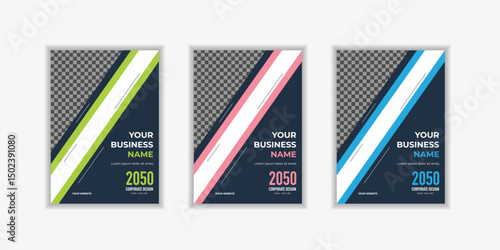 Set Corporate Book Cover Design Template in A4. Can be adapt to Brochure, Annual Report, Magazine,Poster, Business Presentation, Portfolio, Flyer, Banner