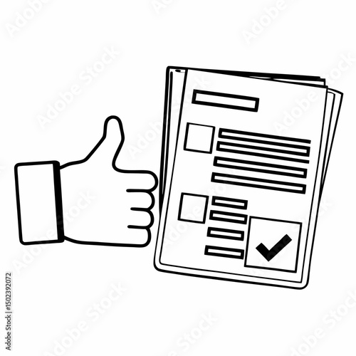 This graphic depicts a thumb up icon, a widely recognized symbol used across social media and the web to signify like, approval, or satisfaction