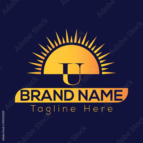 Vector design of construction site sign and night club illustration with vintage badge and emblem elements U logo design