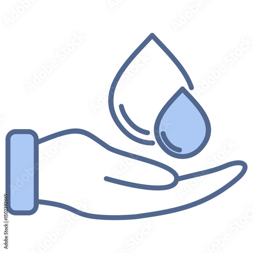 Water Conservation Blue Icon