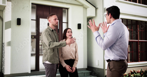 Fototapeta Neighbors Argue Loudly Outside