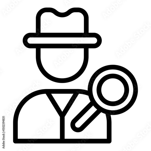 Detective icon. Vector line icon
