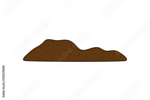 Pile of ground. Nature element vector illustration. Heap of soil. Isolated on white.