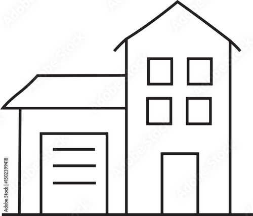 A vector illustration featuring a set of house icons, perfect for real estate and home design