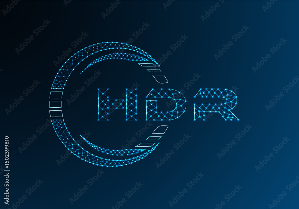 Naklejka premium HDR low poly letter logo vector design. HDR lower poly logo design.