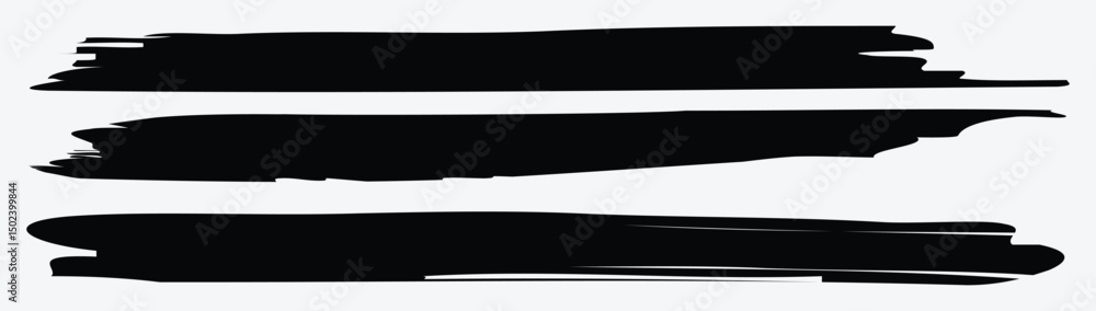 Fototapeta premium Rough Paint Stroke Lines – High Contrast Ink Vector for Abstract Frames and Decorative Use