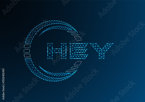 HEY low poly letter logo vector design. HEY lower poly logo design.