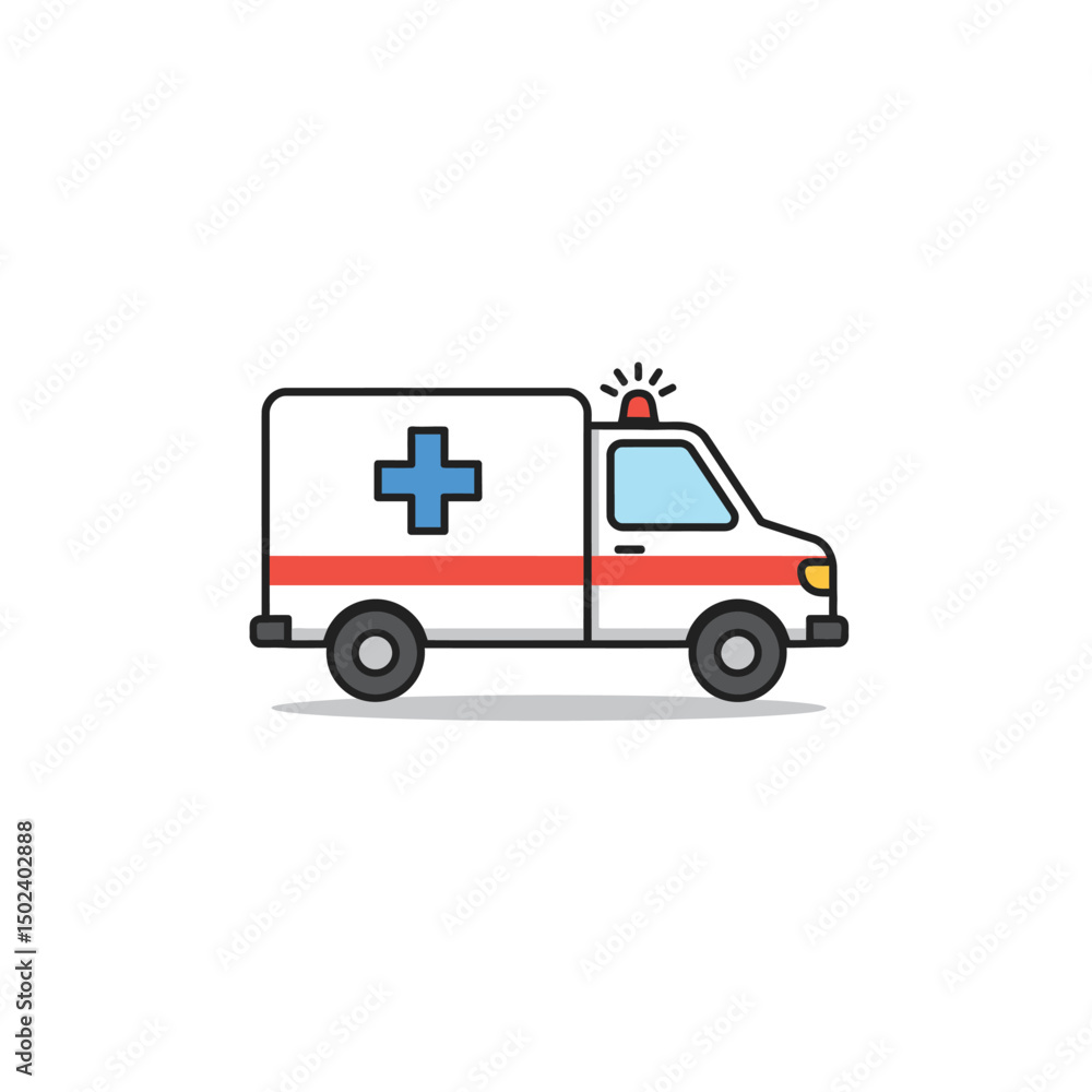 Fototapeta premium Ambulance Emergency Vehicle Illustration