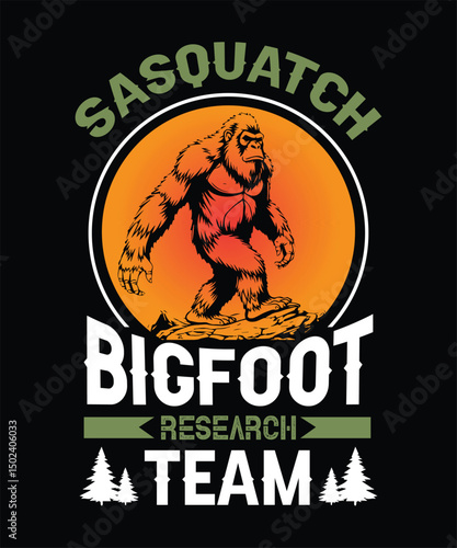 sasquatch bigfoot research team t shirt