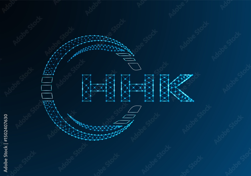 Naklejka premium HHK low poly letter logo vector design. HHK lower poly logo design.