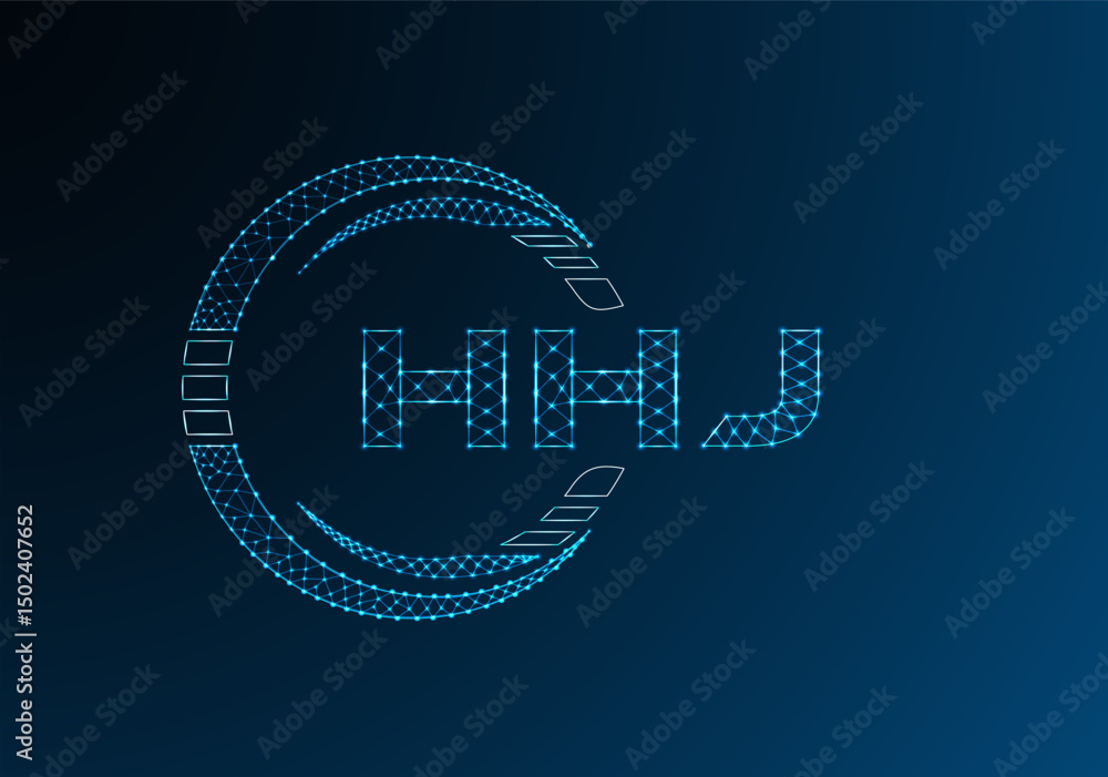 Naklejka premium HHJ low poly letter logo vector design. HHJ lower poly logo design.