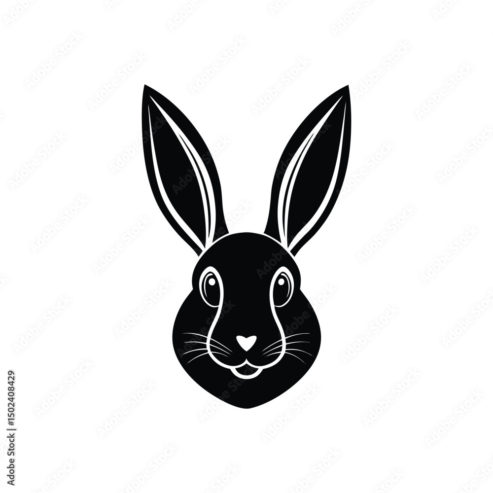 Flat and Minimal Cute Rabbit Ear logo vector illustration Flat and Minimal Cute Rabbit Ear logo vector illustration