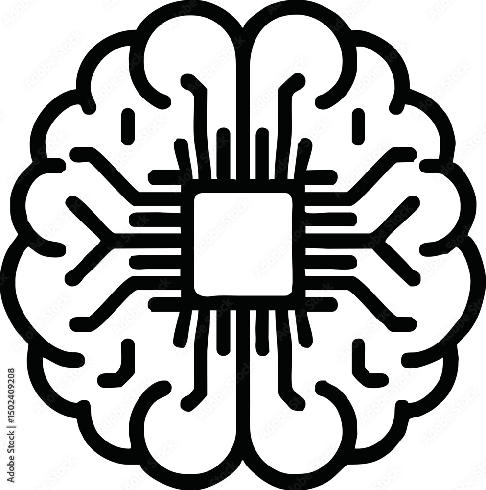 Fototapeta premium AI (Artificial intelligence) Icon vector