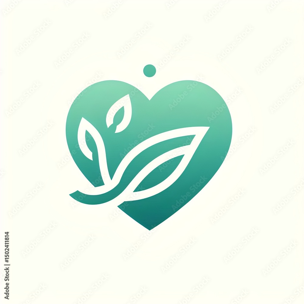 Fototapeta premium Eco Heart Logo Design