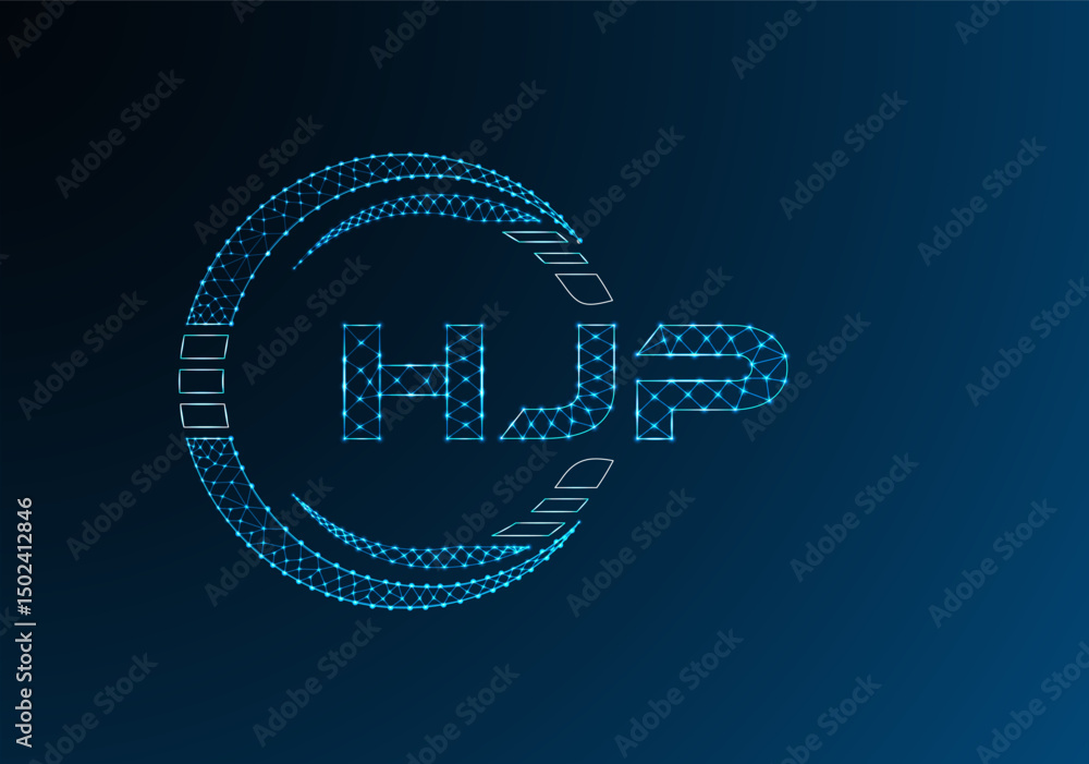 Naklejka premium HJP low poly letter logo vector design. HJP lower poly logo design.