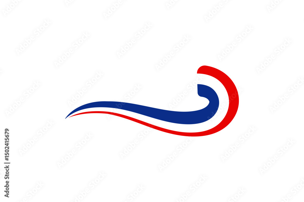 Naklejka premium France Wave Logo Design Branding Identity