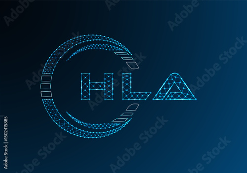 HLA low poly letter logo vector design. HLA lower poly logo design.