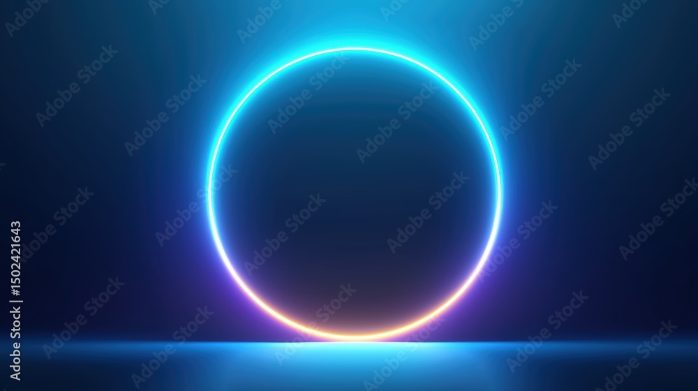 Obraz premium Neon - colored circular light effect