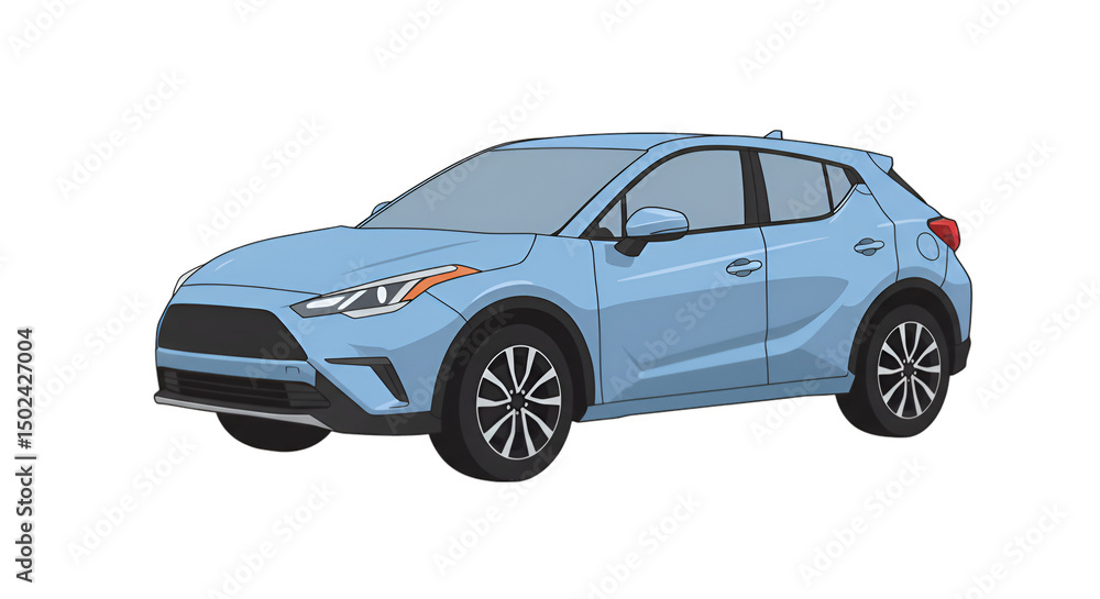 Light-blue SUV illustration Light-blue SUV illustration