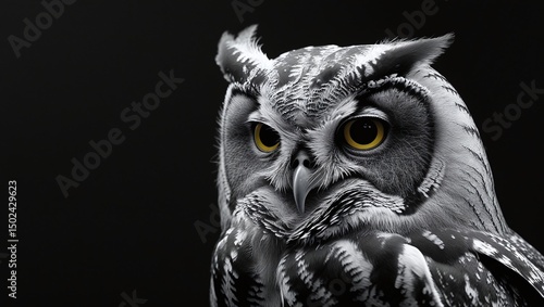 Ruru owl on a black background