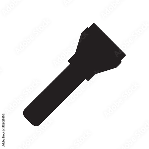 Powerful LED Flashlight Icon Bright Illumination in the Dark
