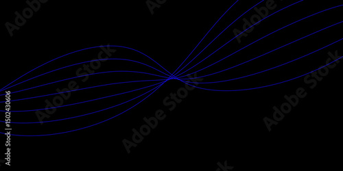 Abstract blue background with a glowing abstract waves. Abstract wave element for design. Digital frequency track equalizer, Futuristic background design. Long exposure, Light painting photography.