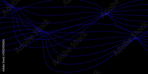 Abstract blue background with a glowing abstract waves. Abstract wave element for design. Digital frequency track equalizer, Futuristic background design. Long exposure, Light painting photography.
