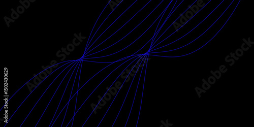 Abstract blue background with a glowing abstract waves. Abstract wave element for design. Digital frequency track equalizer, Futuristic background design. Long exposure, Light painting photography.
