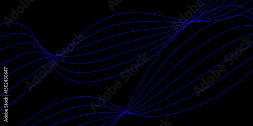 Abstract blue background with a glowing abstract waves. Abstract wave element for design. Digital frequency track equalizer, Futuristic background design. Long exposure, Light painting photography.