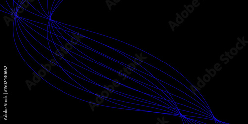 Abstract blue background with a glowing abstract waves. Abstract wave element for design. Digital frequency track equalizer, Futuristic background design. Long exposure, Light painting photography.