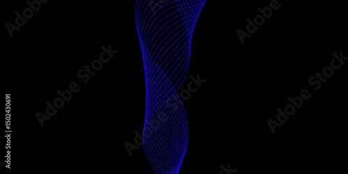 Abstract blue background with a glowing abstract waves. Abstract wave element for design. Digital frequency track equalizer, Futuristic background design. Long exposure, Light painting photography.