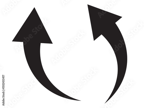 Two curved arrows pointing upwards in a circular motion