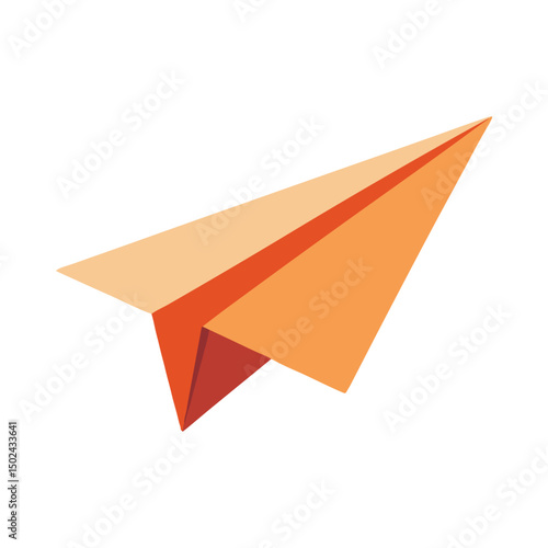 Wallpaper Mural Orange Paper Airplane Illustration Simple Origami Design Torontodigital.ca