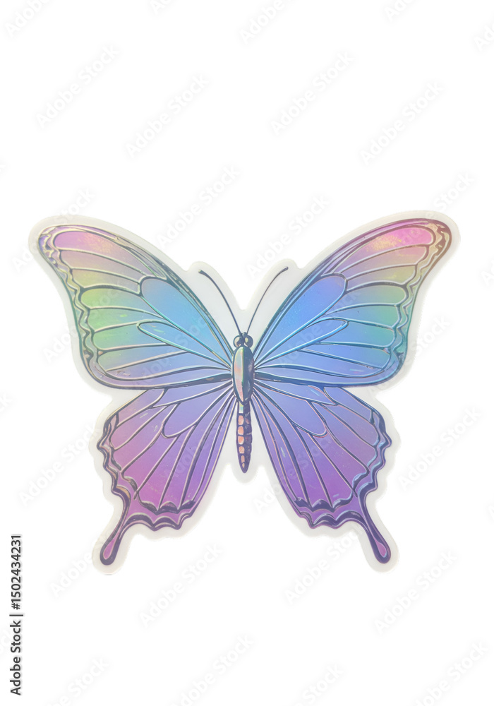Obraz premium Holographic butterfly graphic