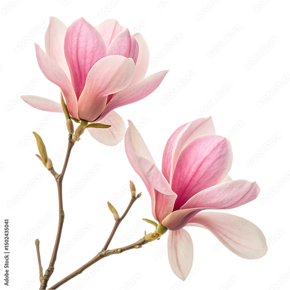 Fototapeta premium Pink Magnolia Blossoms: Spring Flowers