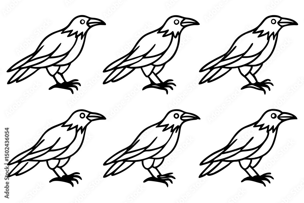 Fototapeta premium Elegant Crow Sketch Pack