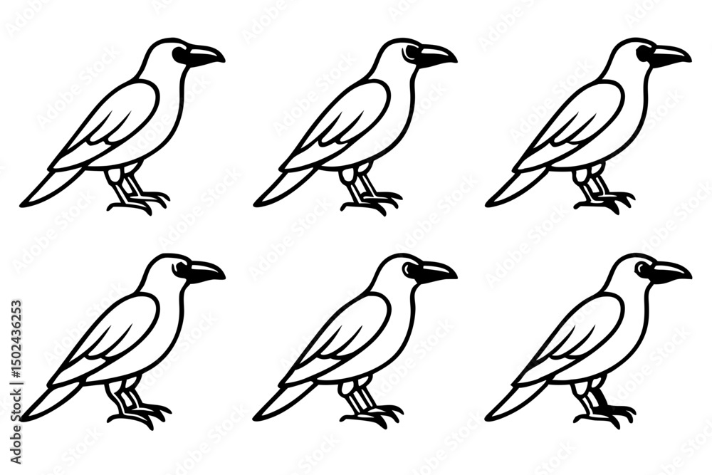 Fototapeta premium Elegant Crow Sketch Pack