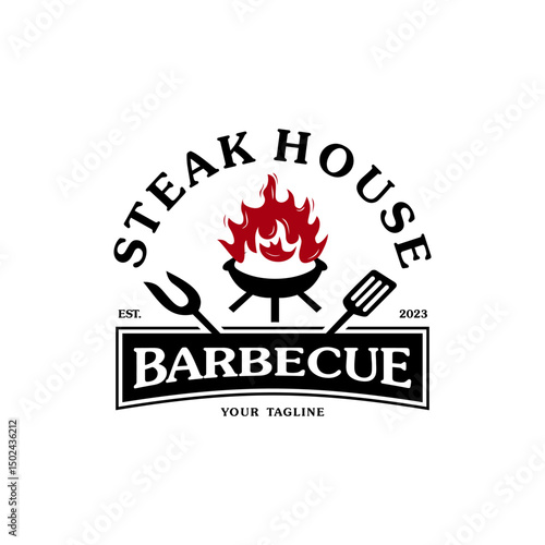 steak house barbecue logo