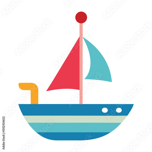 Charming Illustration of a Child's Toy Sailboat