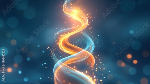 Abstract glowing DNA - like structure