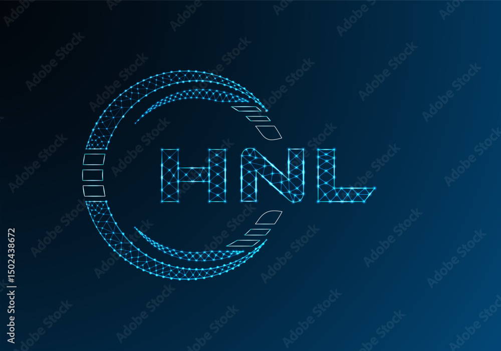 Naklejka premium HNL low poly letter logo vector design. HNL lower poly logo design.