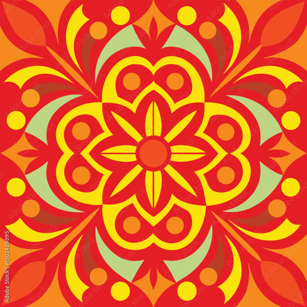 red and orange background pattern.
