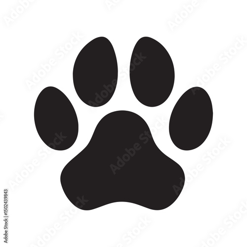 Paw Print Vector Illustration of a Classic Animal Footprint