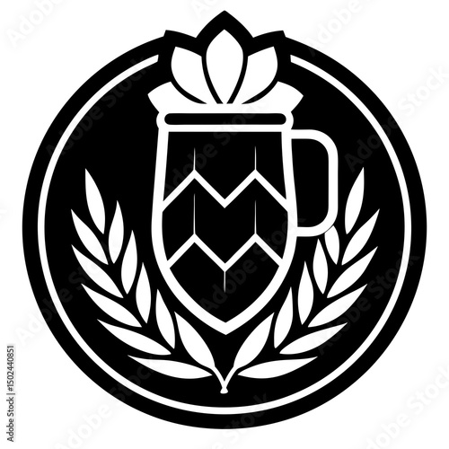 Beer-hop Vector AI Graphic Design File on White Background