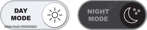 Day and night mode button. Day and night toggle switch button.