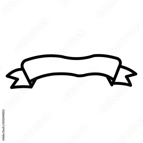 Hand Drawn Line Ribbon Strip