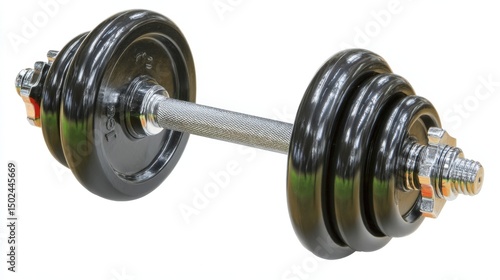 Metal wheel weight on white background. Generative AI