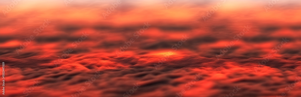 Fototapeta premium Abstract rendering of fiery red clouds and sky during sunset or sunrise for atmospheric visualizations